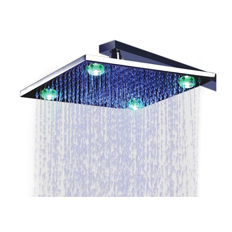 Fontana 10" Chrome Finish Solid Brass Square Led Shower Head